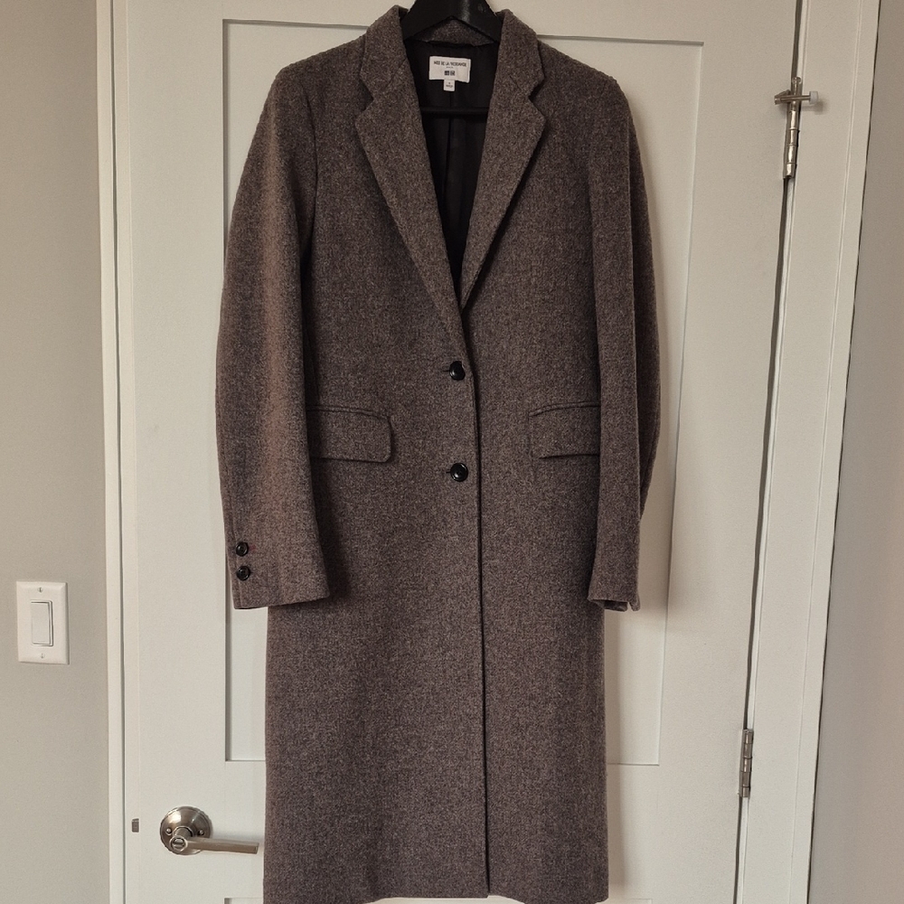 Uniqlo Women's Long Wool-Blend Trench Coat in Brown